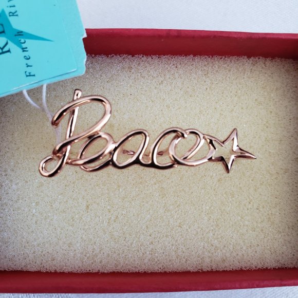 10kt Rose gold over 925 Sterling Silver. PEACE double ring REM French Riviera - Picture 6 of 8